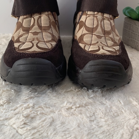 Coach Sharron Signature C Brown Rain Snow Winter Boots - Picture 3 of 10